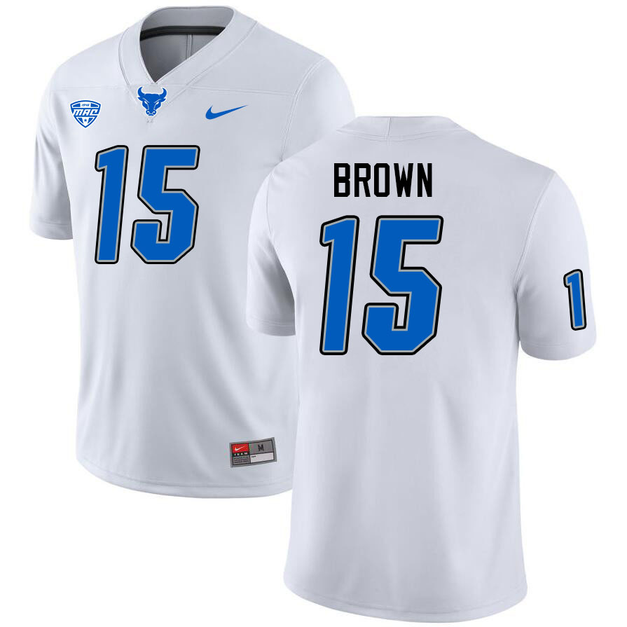 SaVeon Brown UB Bulls Jersey,University Of Buffalo Bulls #15 SaVeon Brown Jersey Youth-White
